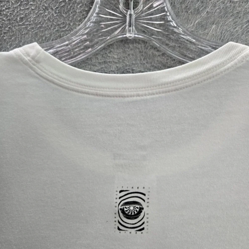Nike Men‎ Shirt Large White Logo Just Do It Swoosh Graphic Short Sleeve Tee